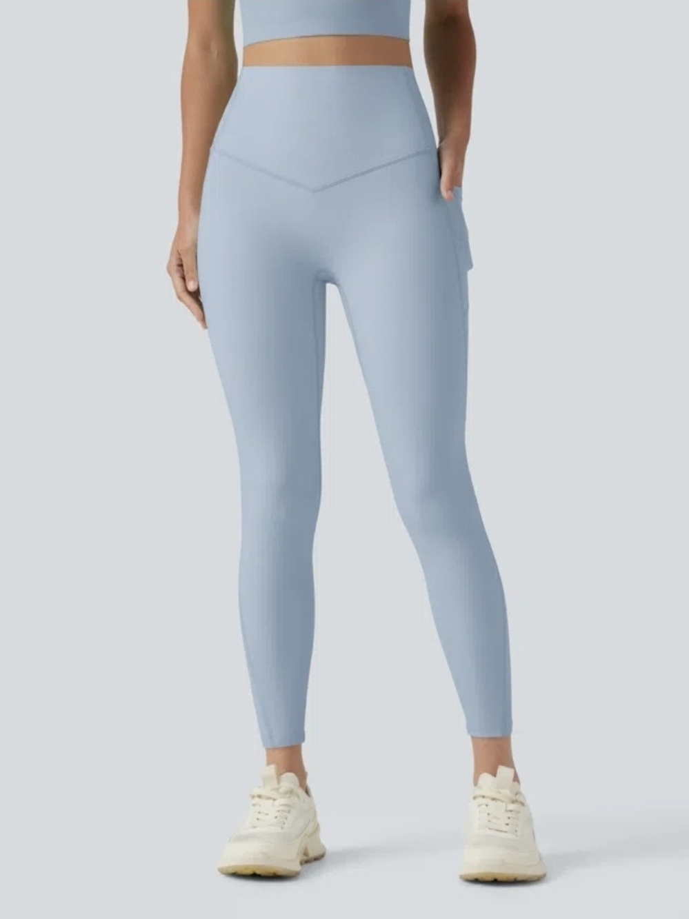 NWT Halara UltraSculpt Tummy Control 7/8 Leggings Small Baby Blue